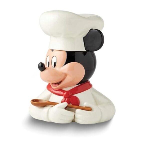 NEW Disney Hand-painted Stoneware Ceramic Chef Mickey Cookie Jar - Picture 1 of 1